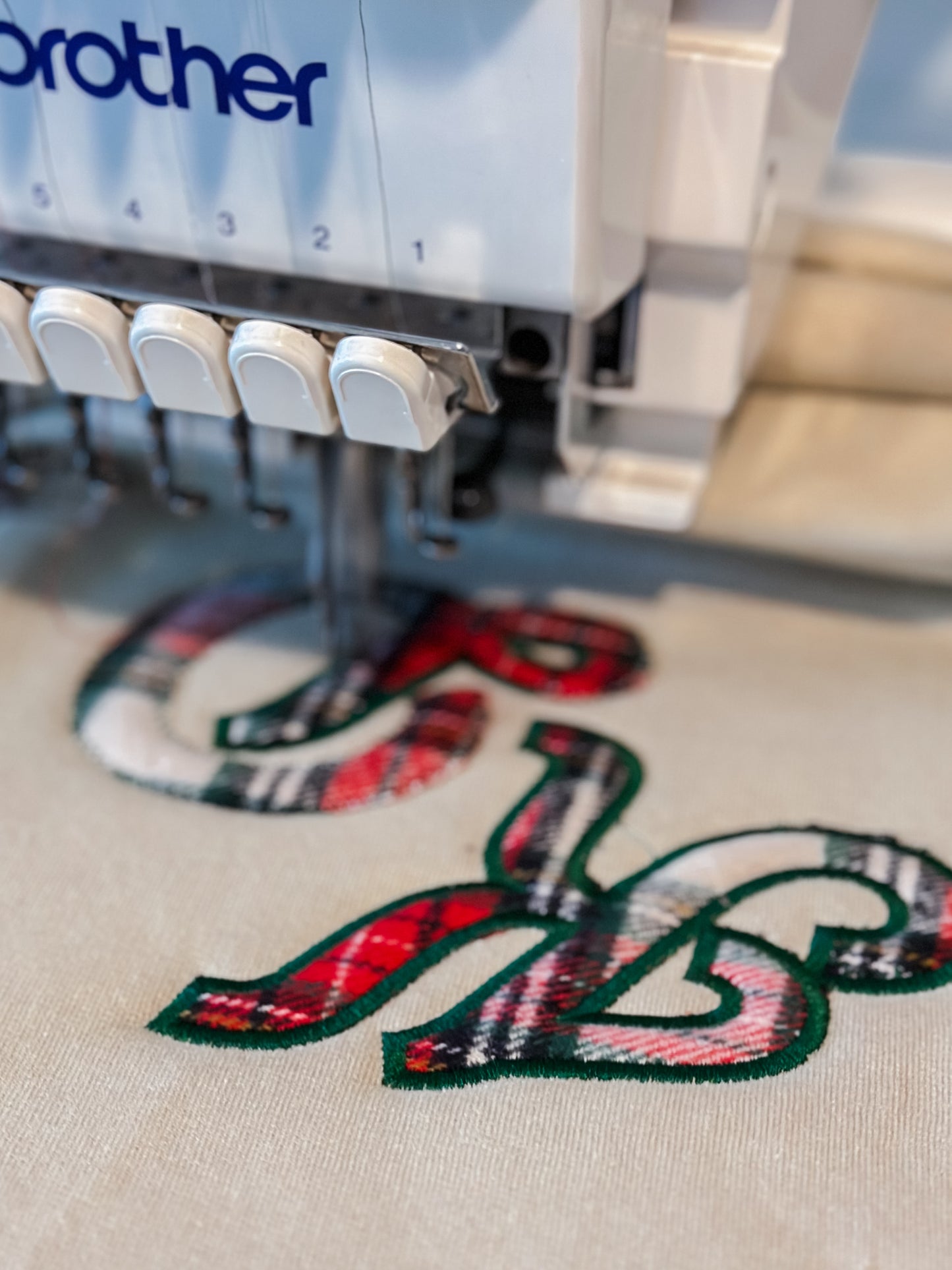 Christmas tartan oversized monogram