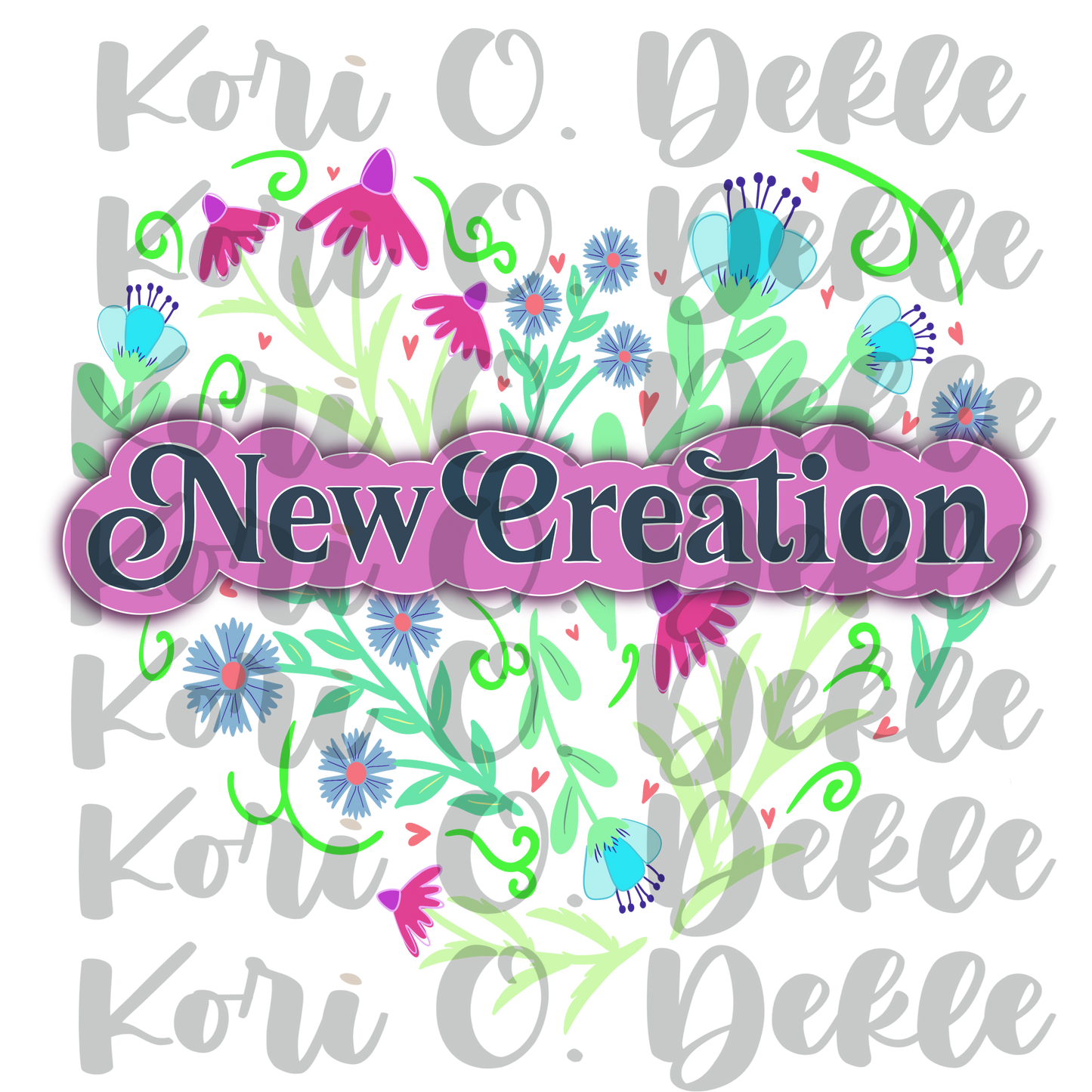 New creation floral heart PNG for digital download