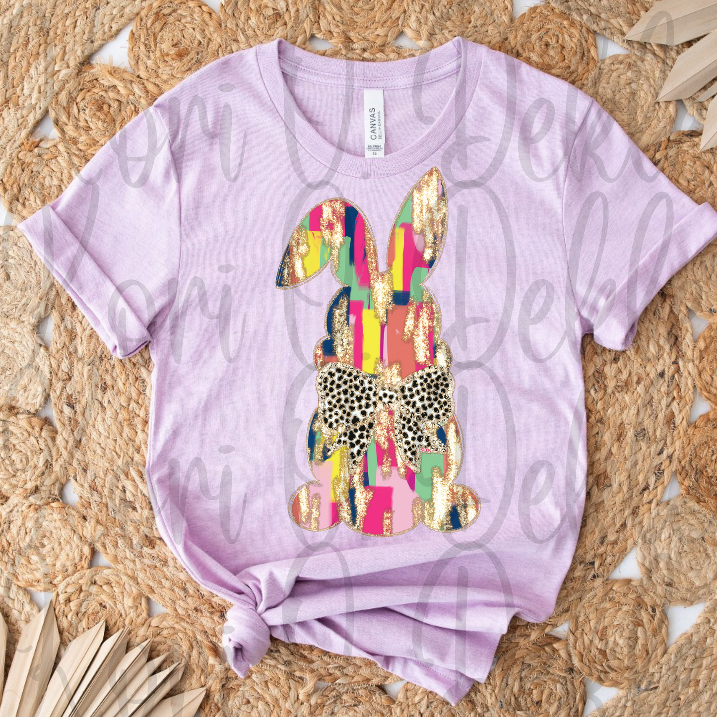 Coquette brushstrokes bunny PNG for digital download