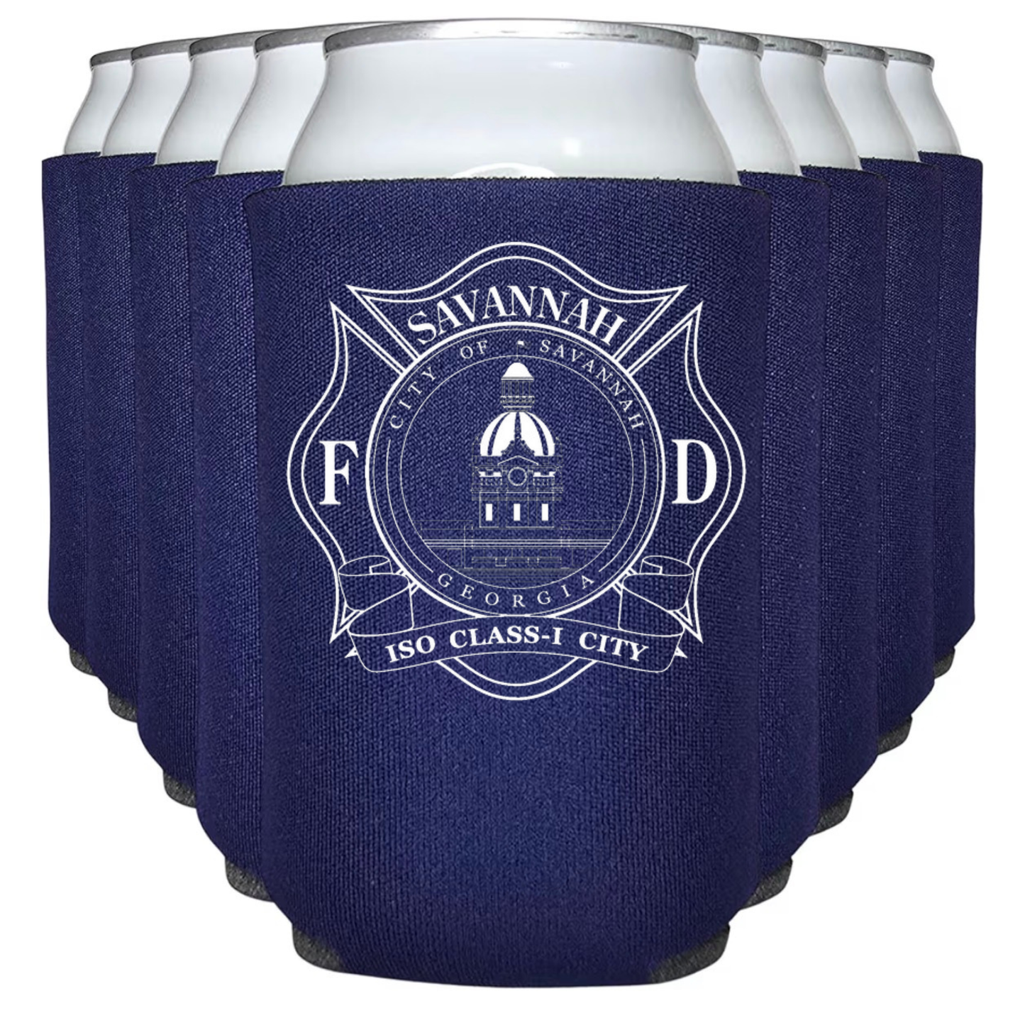 Original Savannah Fire logo standard can koozie