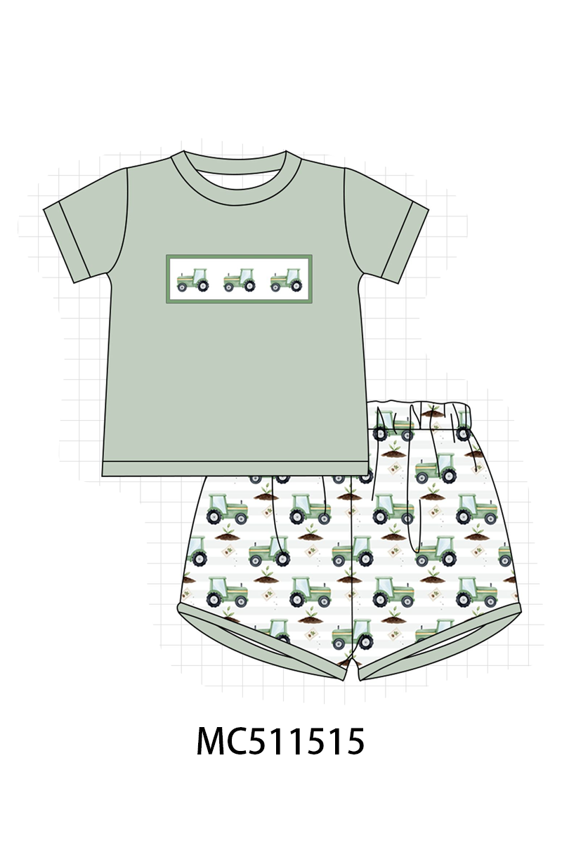 PO75 Green farm tractors print collection