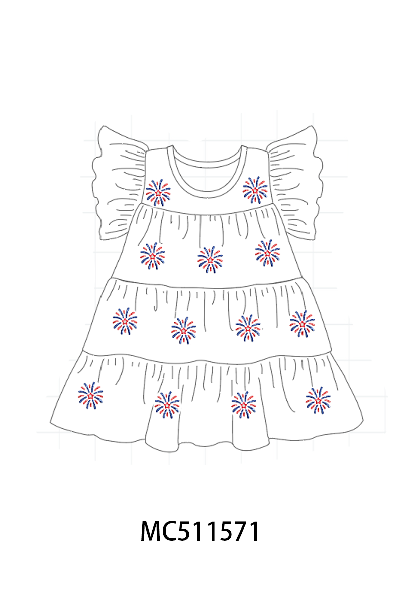 PO75 Patriotic sequin tiered dress collection