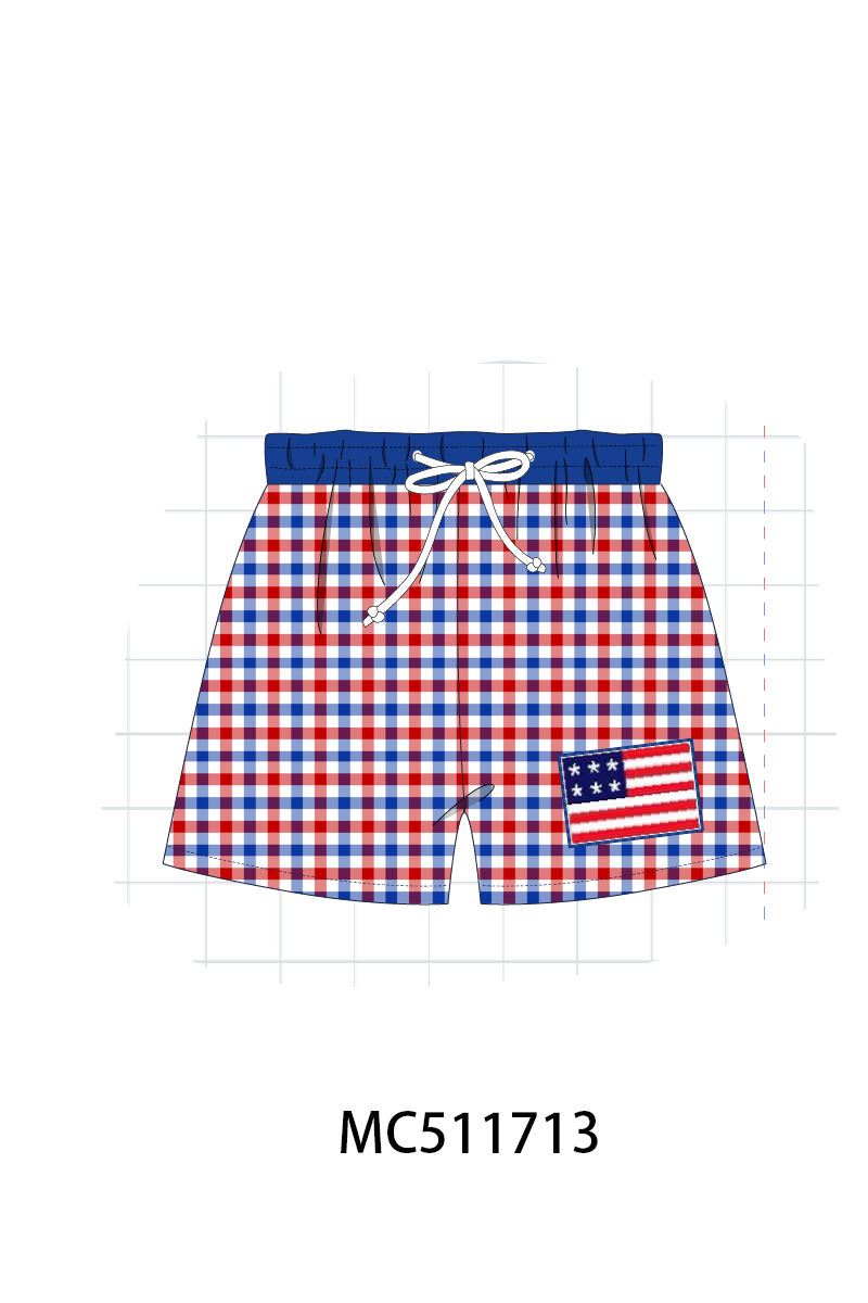 PO75 Patriotic flag smocked gingham collection 2