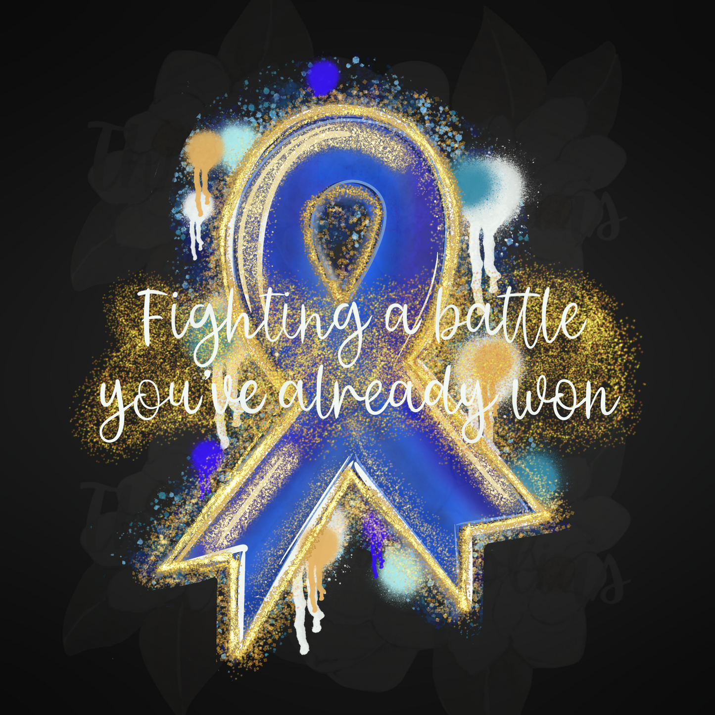 Battles Blue awareness ribbon PNG