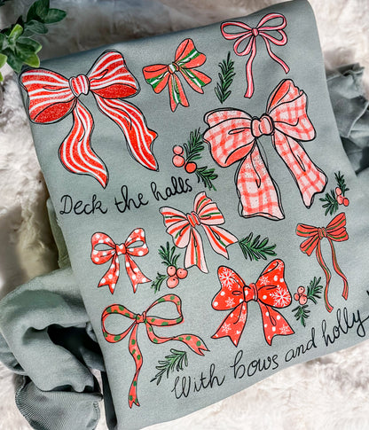 Bows and holly sweatshirt