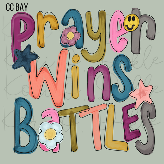Prayer wins battles PNG for digital download