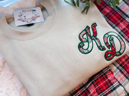 Christmas tartan oversized monogram