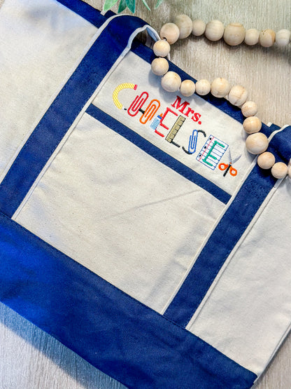 School Days canvas Tote