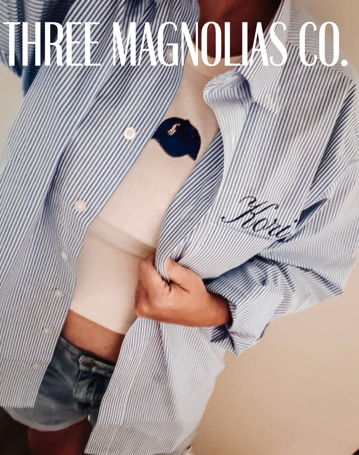 Personalized pin stripe button down