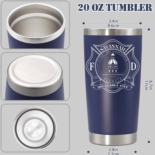 Original Savannah Fire logo 20oz stainless tumbler