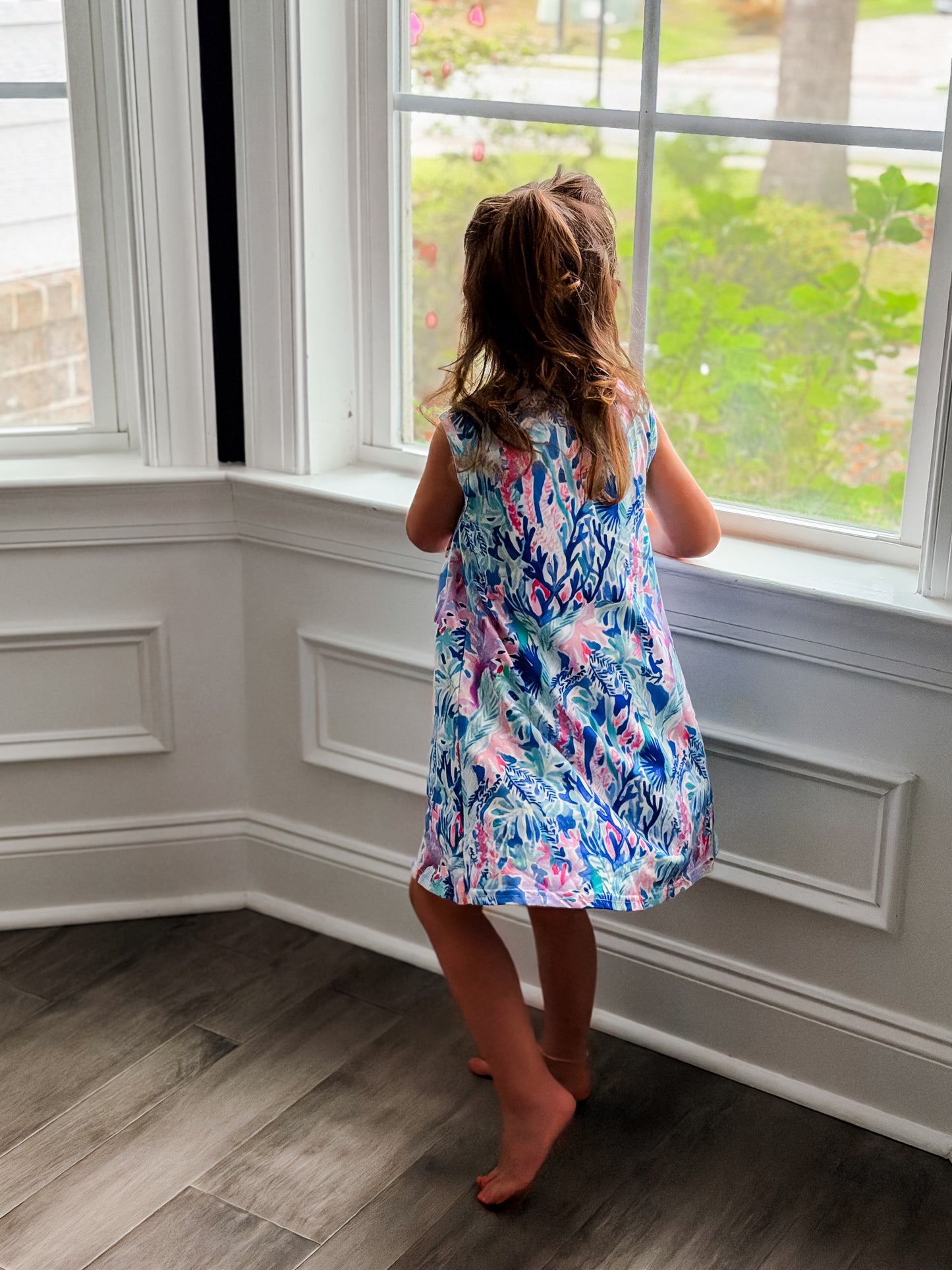 Watercolor coral dress