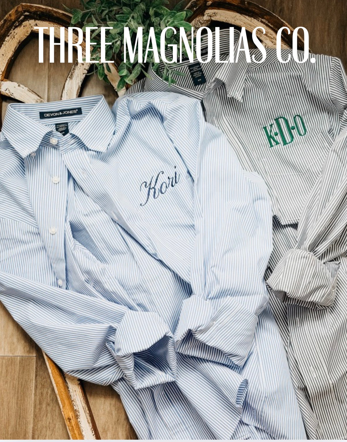 Personalized pin stripe button down