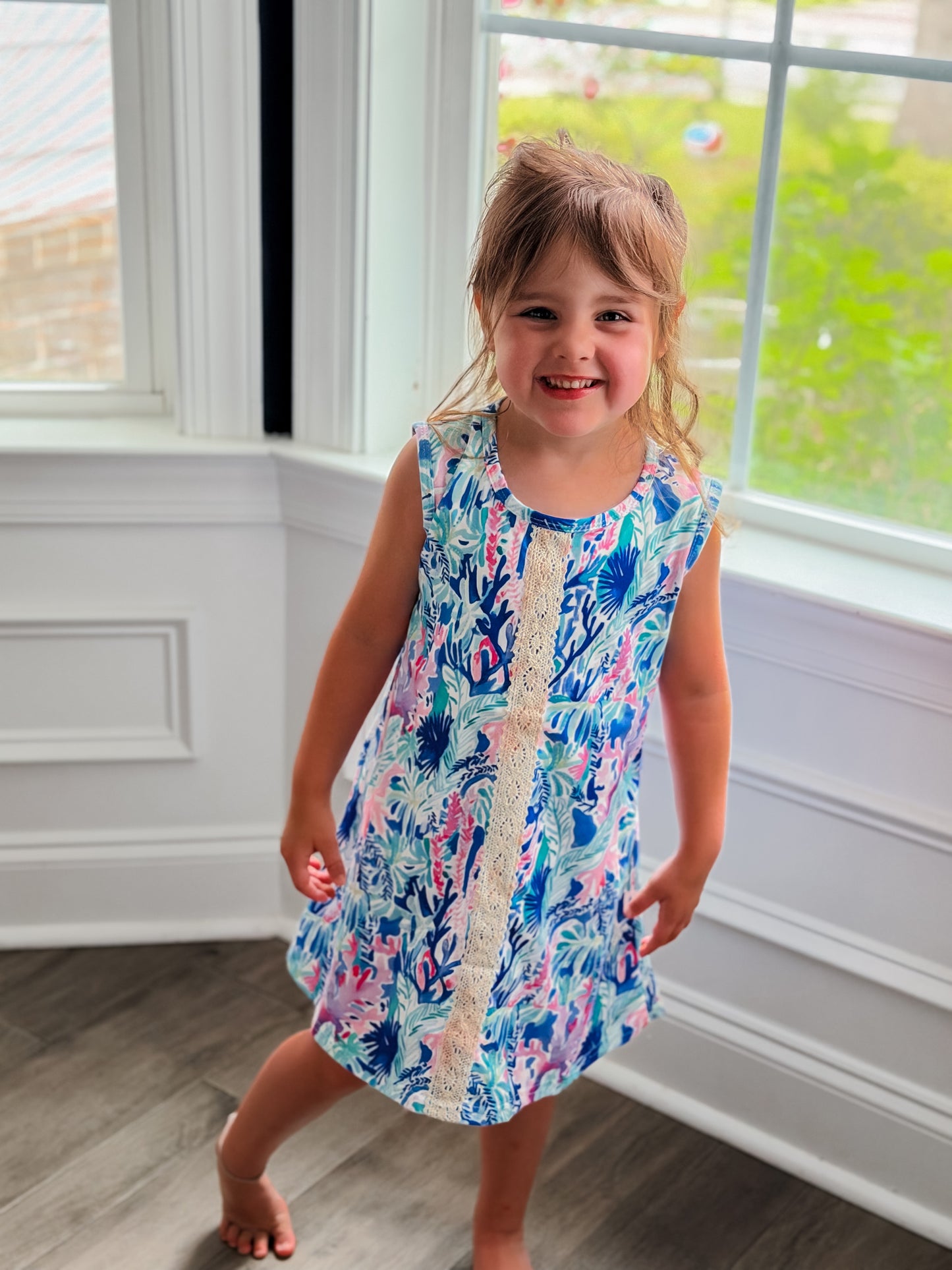 Watercolor coral dress