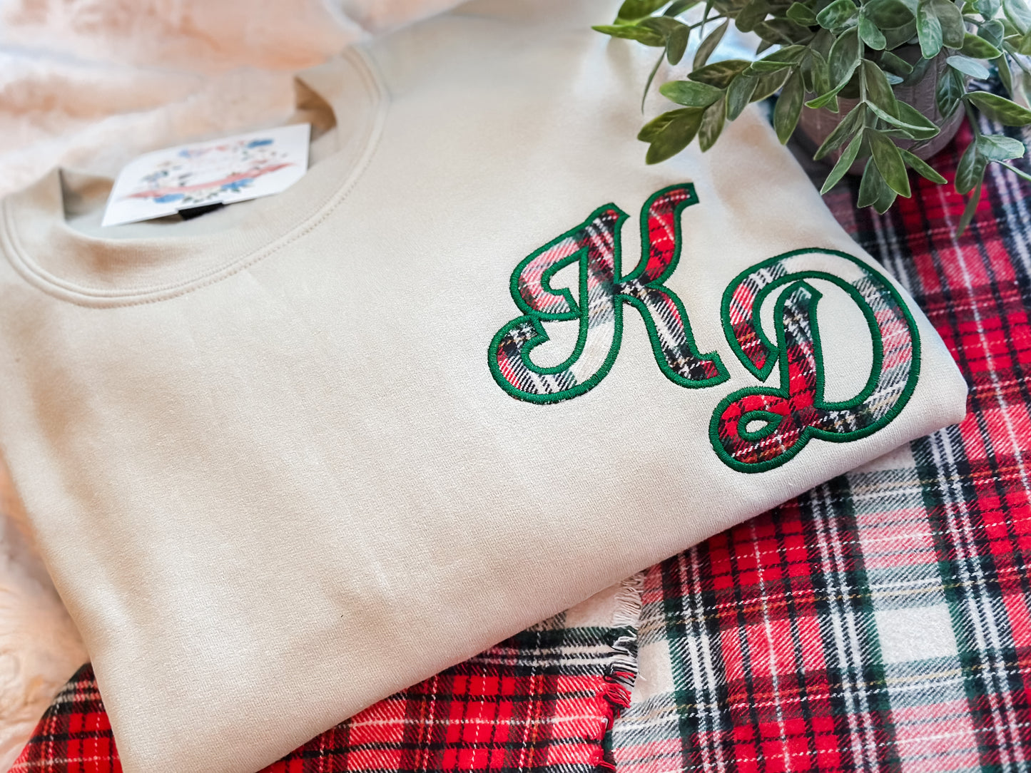 Christmas tartan oversized monogram