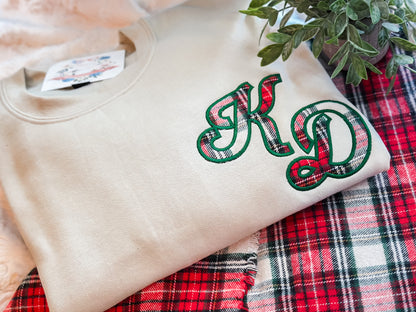 Christmas tartan oversized monogram