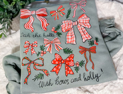 Bows and holly sweatshirt