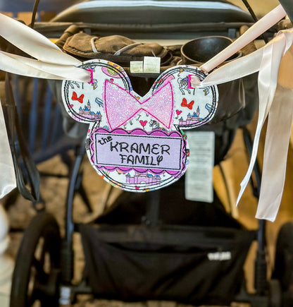 Stroller tag girl mouse