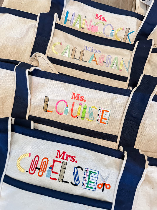 School Days canvas Tote