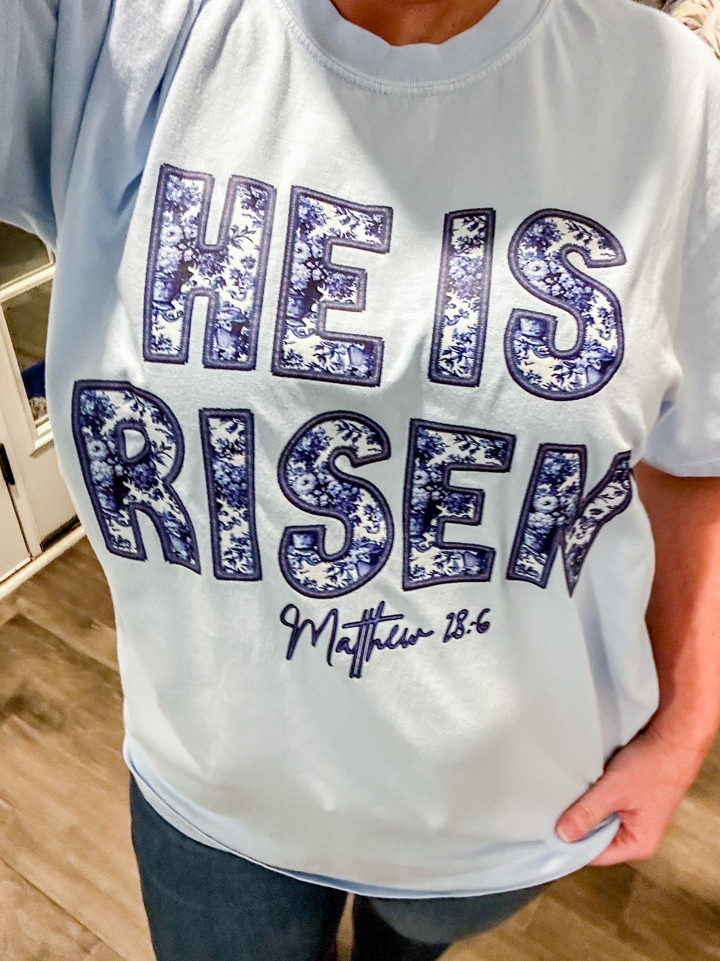 Chinoiserie ‘He is Risen’ tshirt