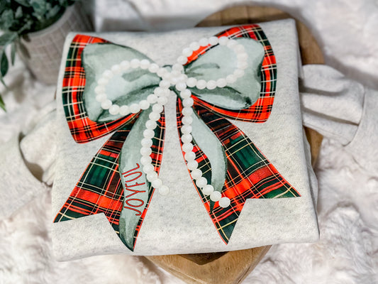 Joyful Christmas bow sweatshirt