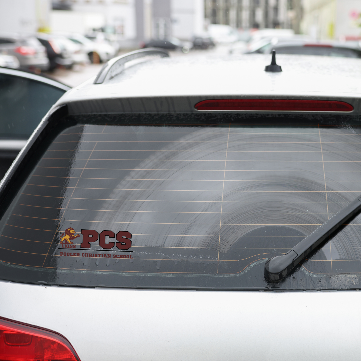 PCS Lions car window decal