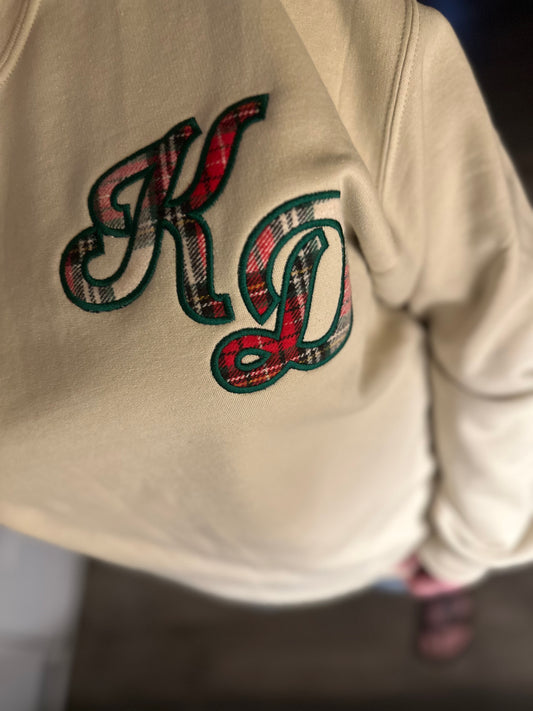 Christmas tartan oversized monogram