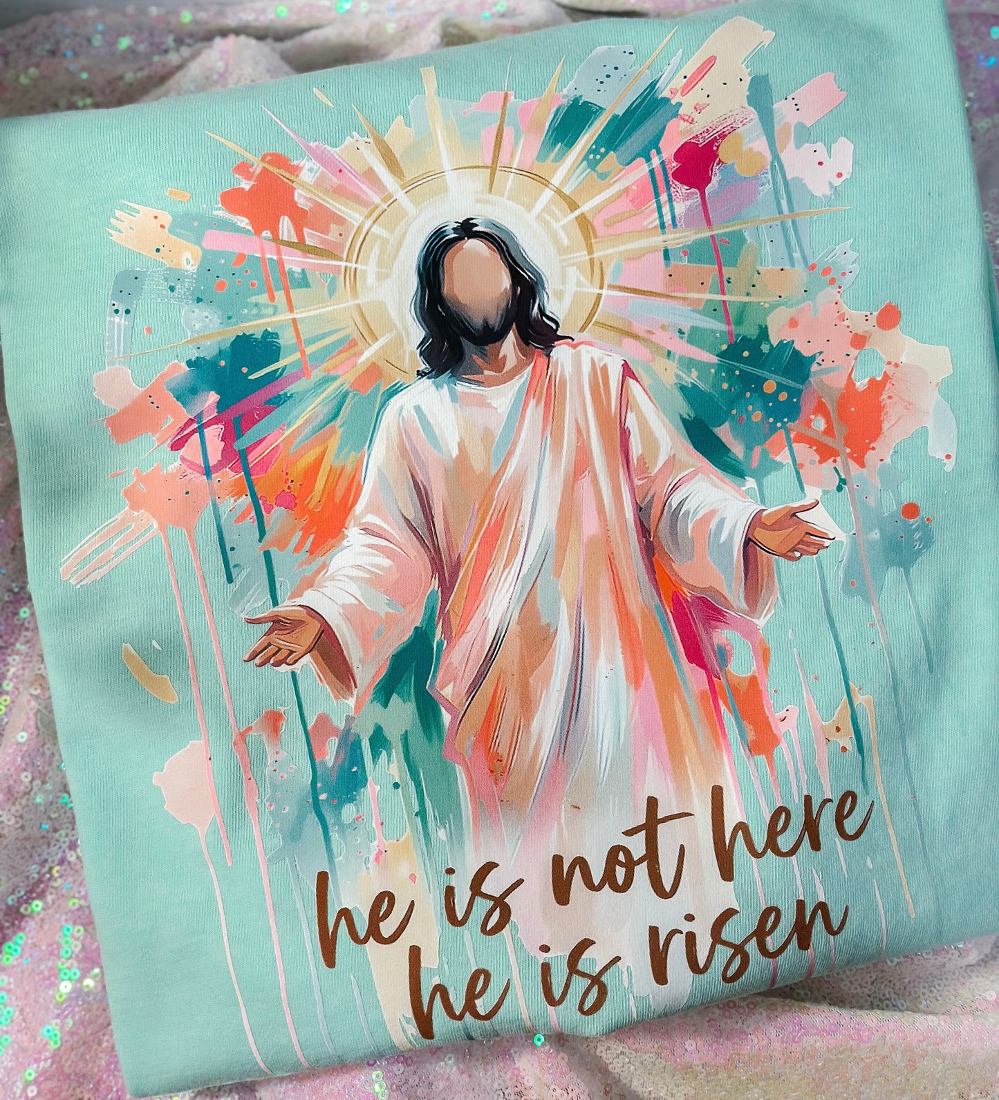 Watercolor He is risen tshirt