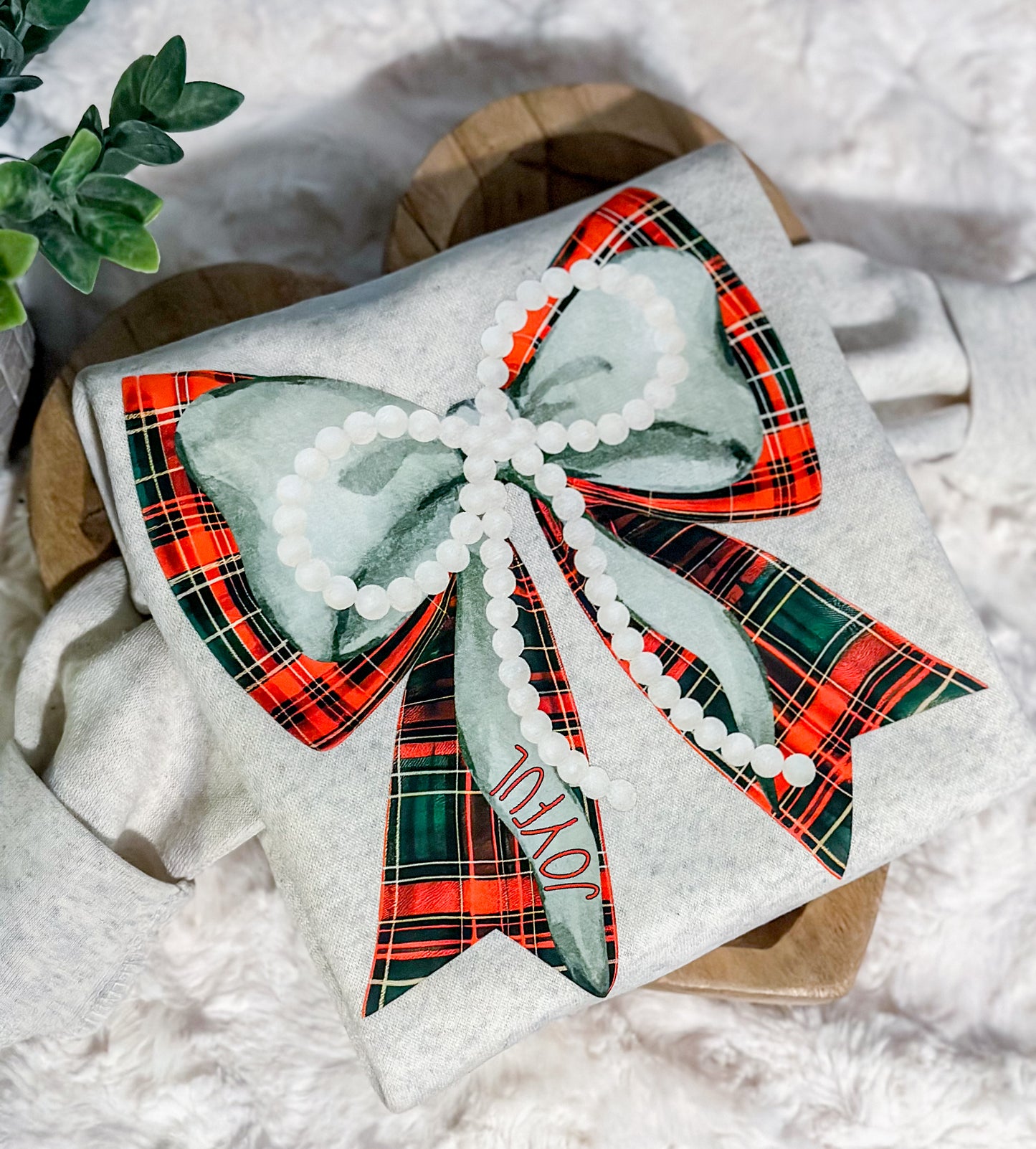 Joyful Christmas bow sweatshirt