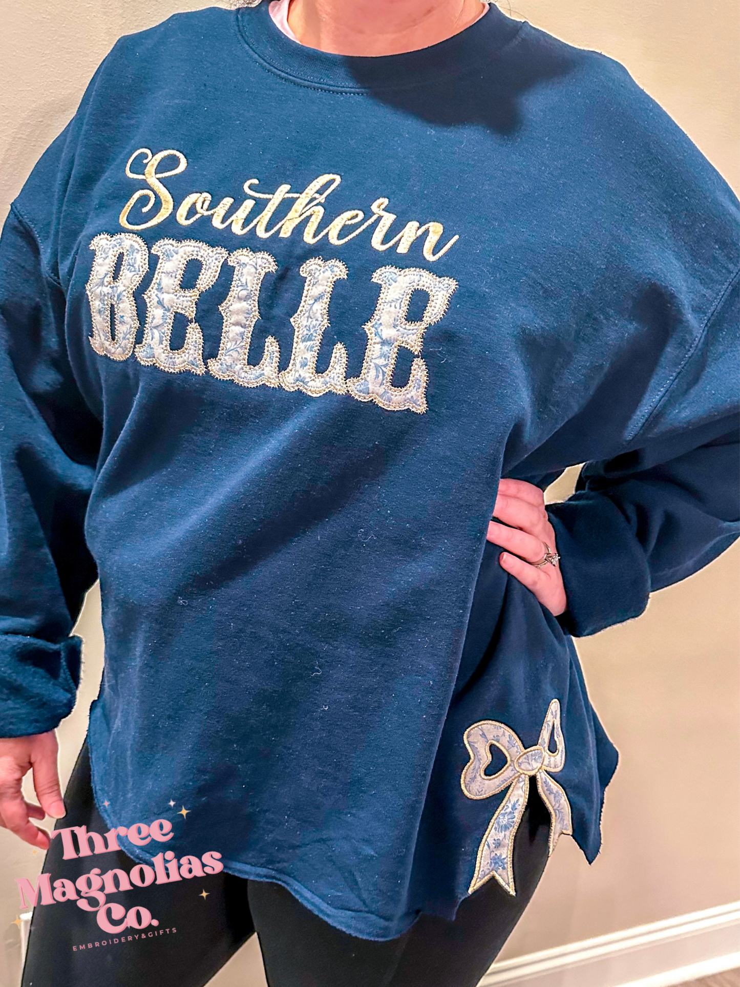 Southern Belle side bow crewneck