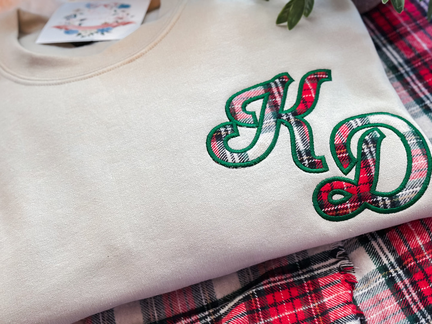Christmas tartan oversized monogram