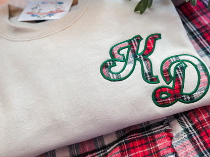 Christmas tartan oversized monogram