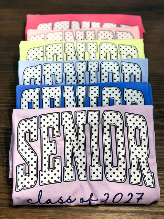 Polka dot Senior class of 2027 tshirt
