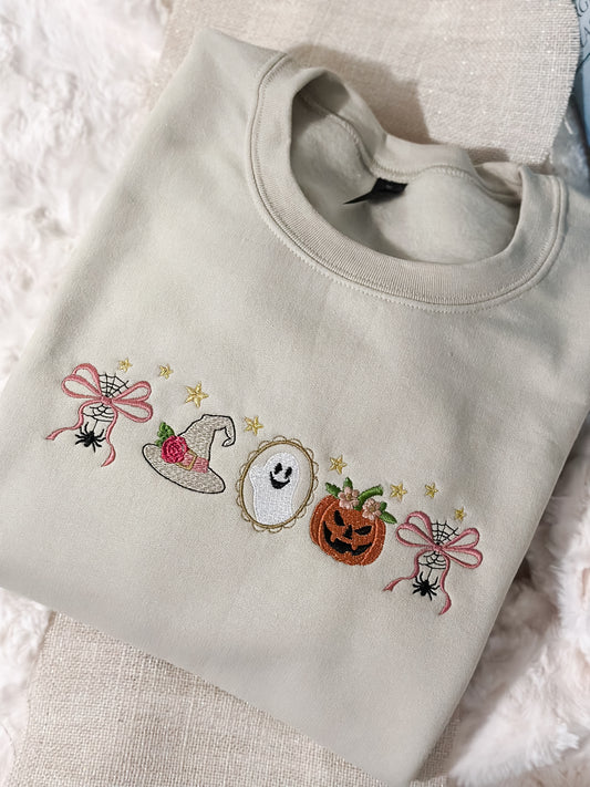 Coquette Halloween icons crewneck