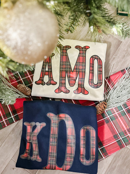 Christmas Plaid Monogram