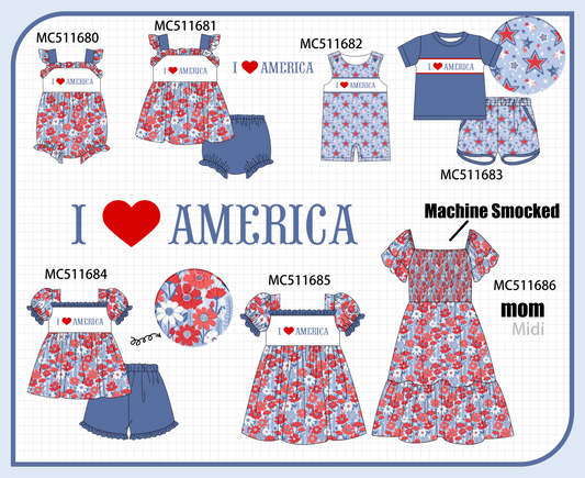 PO75 I love America embroidery floral collection