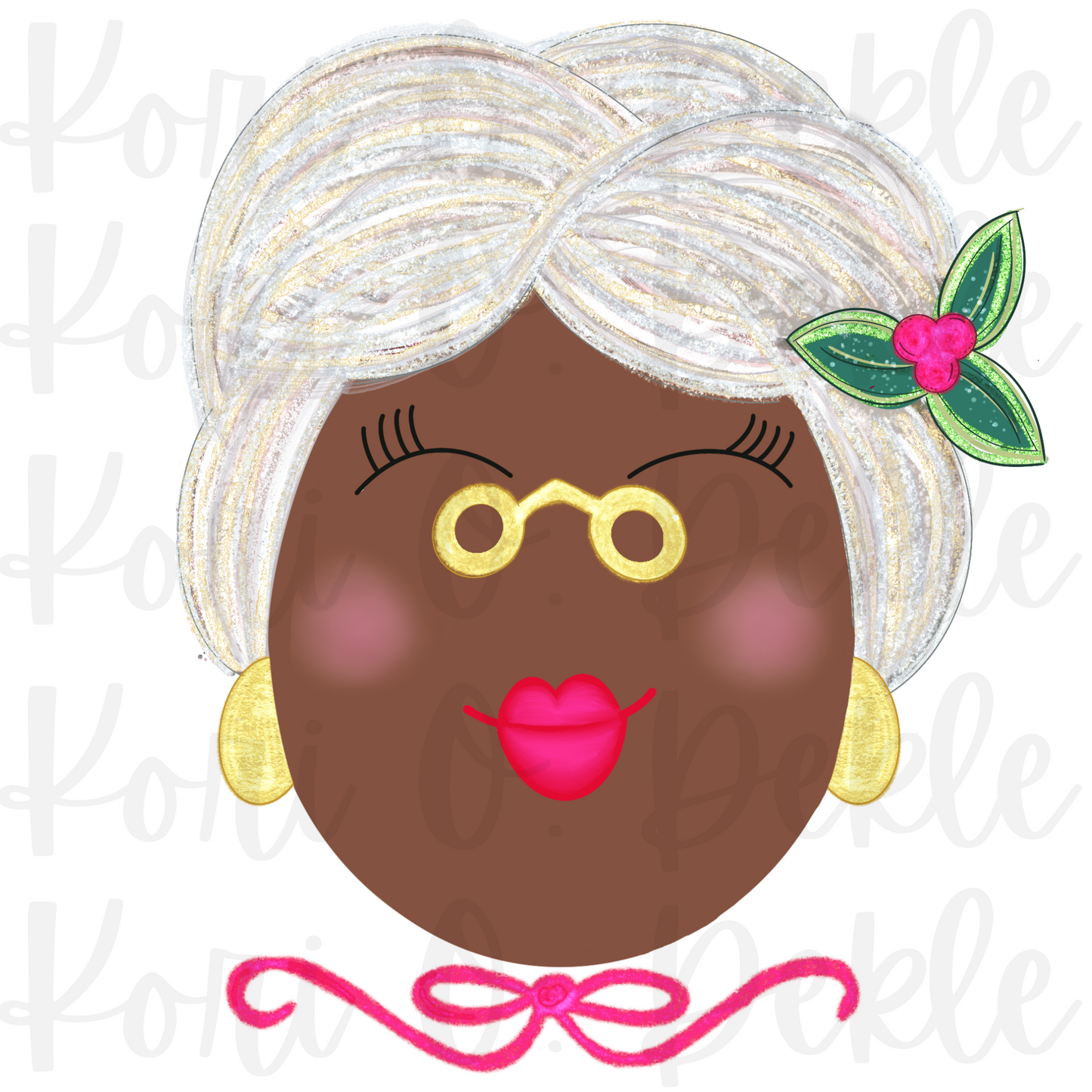 Holly; Mrs. Claus, Respectfully PNG for digital download