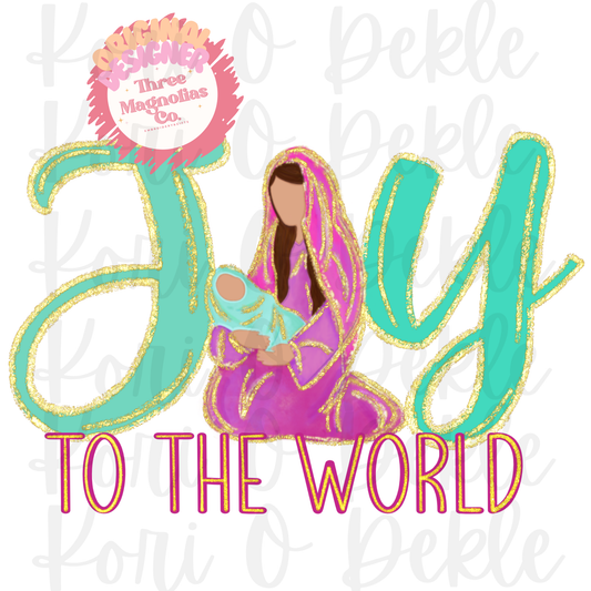 Joy to the world Mary and baby Jesus png for digital download only