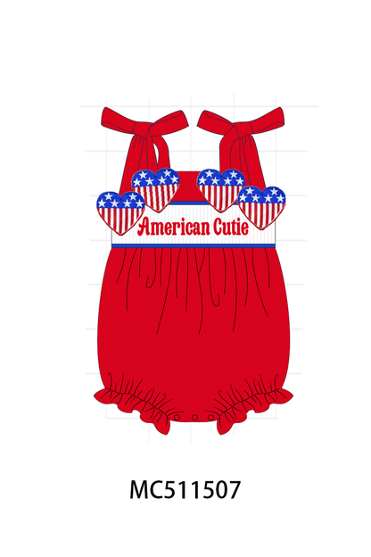 PO75 Red American cutie heart smocked collection