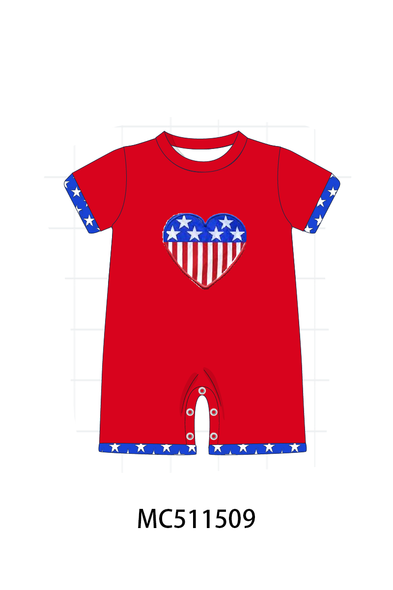 PO75 Red American cutie heart smocked collection