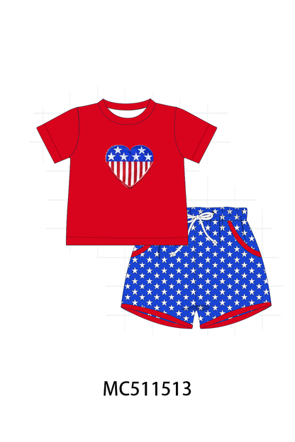 PO75 Red American cutie heart smocked collection