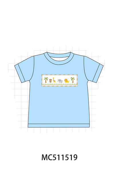 PO75 Pink stripe animal smocked collection
