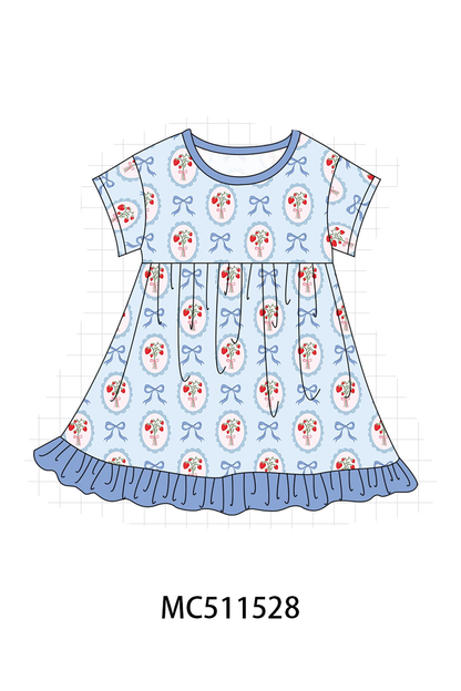 PO75 Blue strawberry print bamboo collection