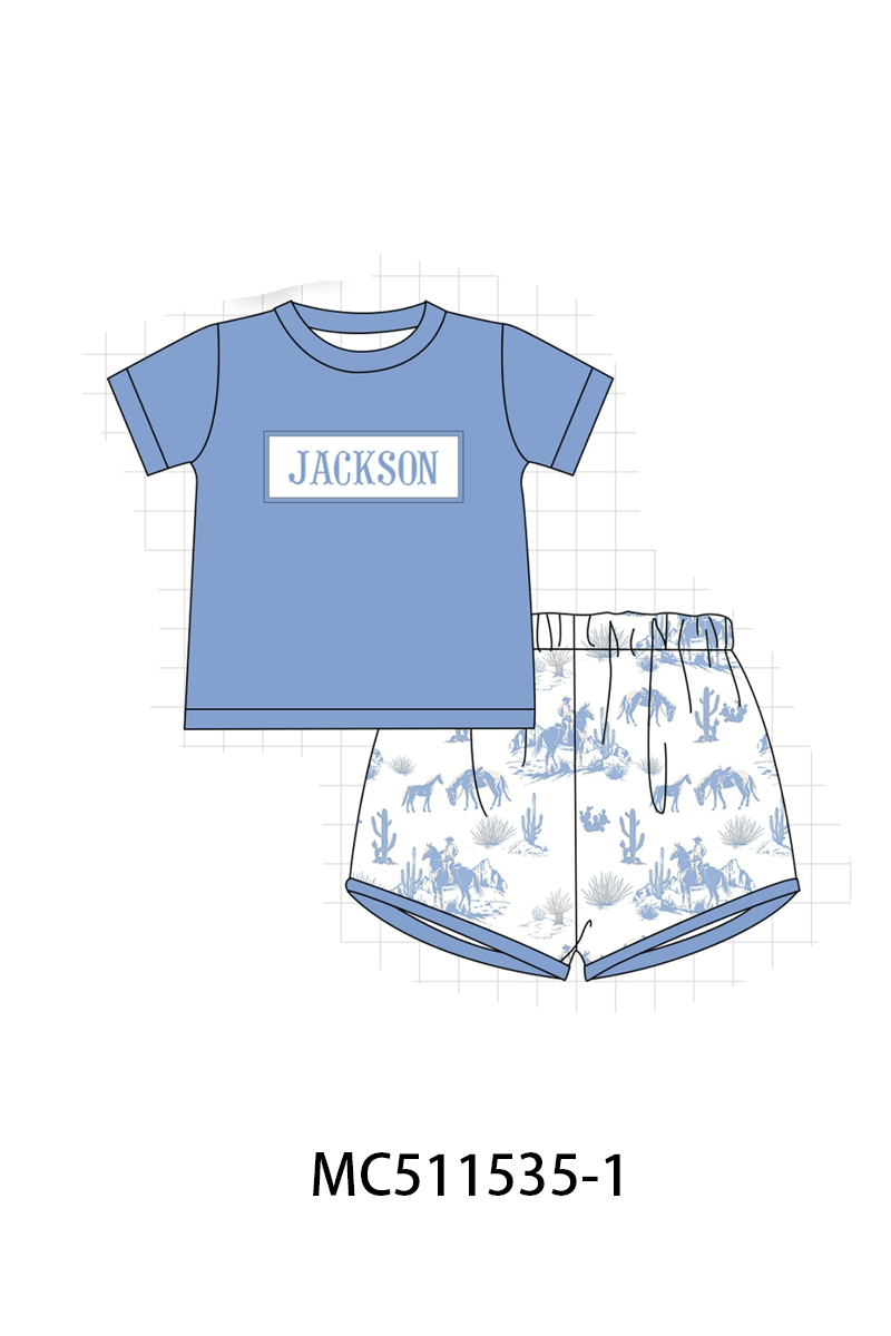 PO75 Pink&blue west cowboy monogram collection