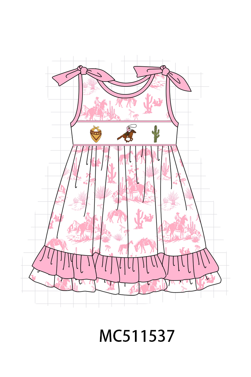 PO75 Pink&blue west cowboy embroidery collection