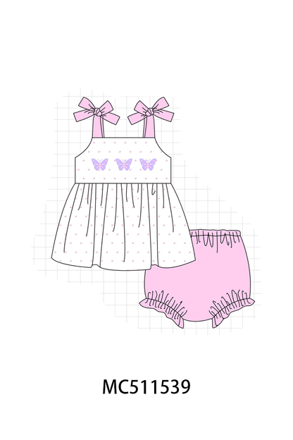 PO75 Purple butterfly embroidery swiss dot collection