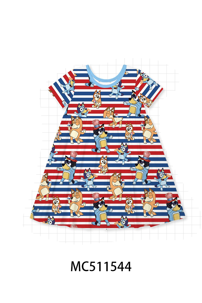 PO75 Red&blue stripe character bamboo pajama collection