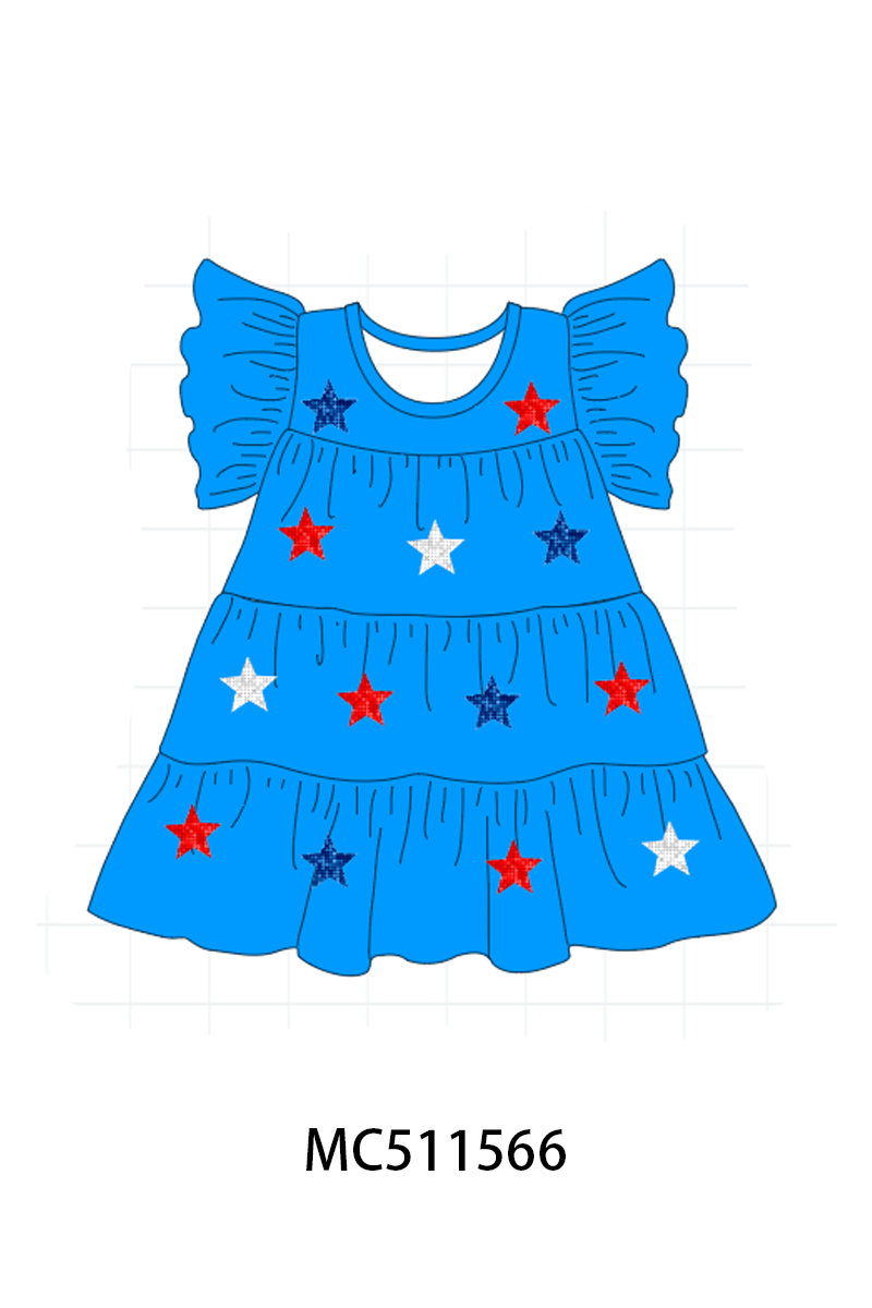 PO75 Patriotic sequin tiered dress collection
