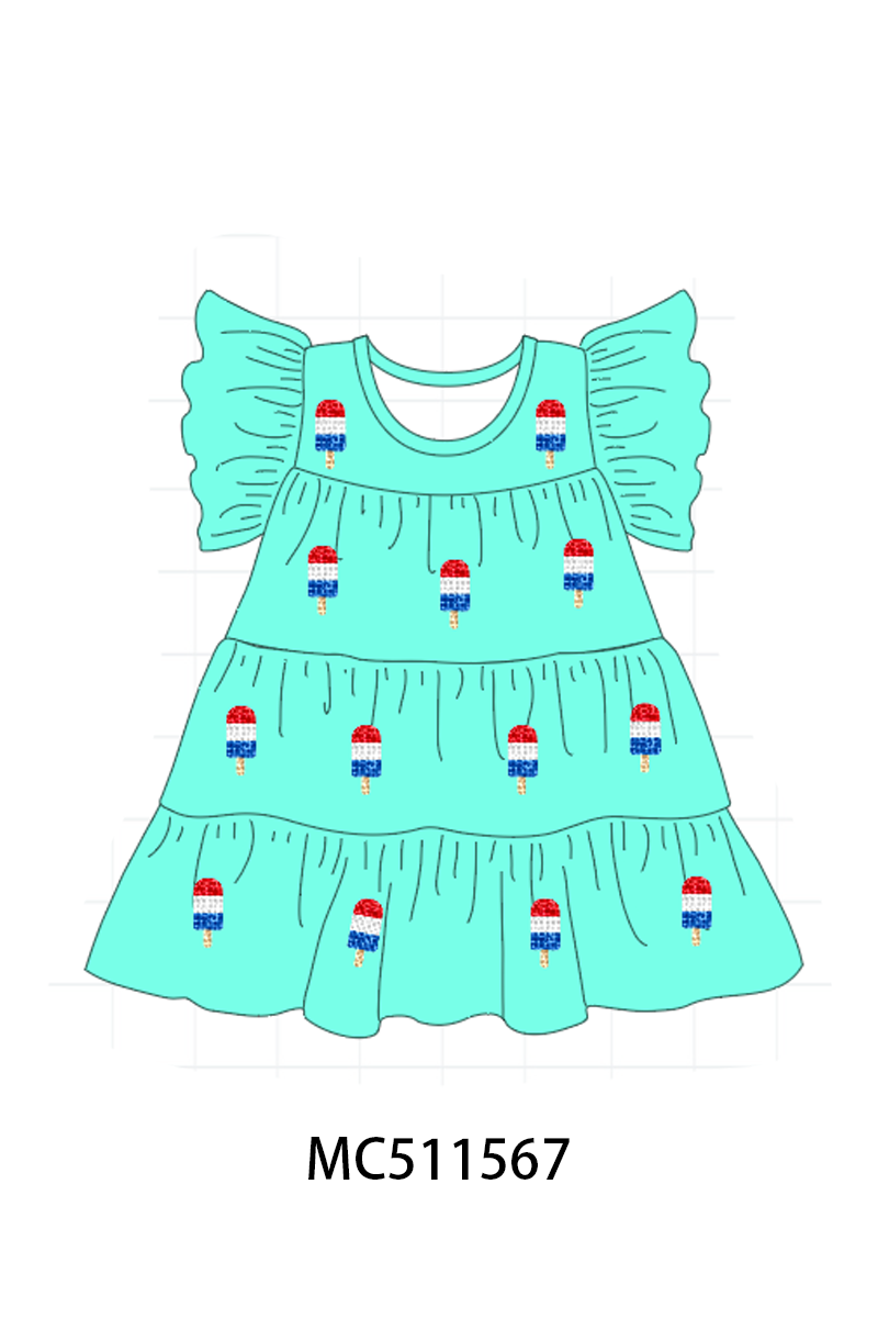 PO75 Patriotic sequin tiered dress collection
