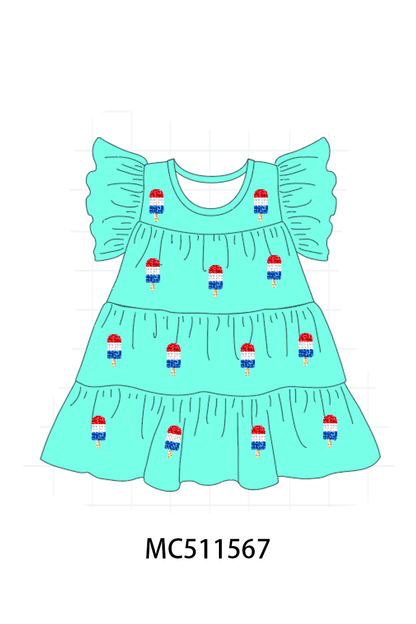 PO75 Patriotic sequin tiered dress collection