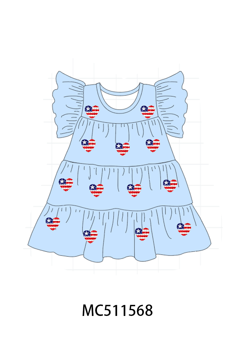 PO75 Patriotic sequin tiered dress collection